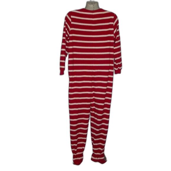 NICK & NORA Sock Monkey Footie Pajamas/Union Suit, M, Red/White, Zips, Pockets - Picture 11 of 12